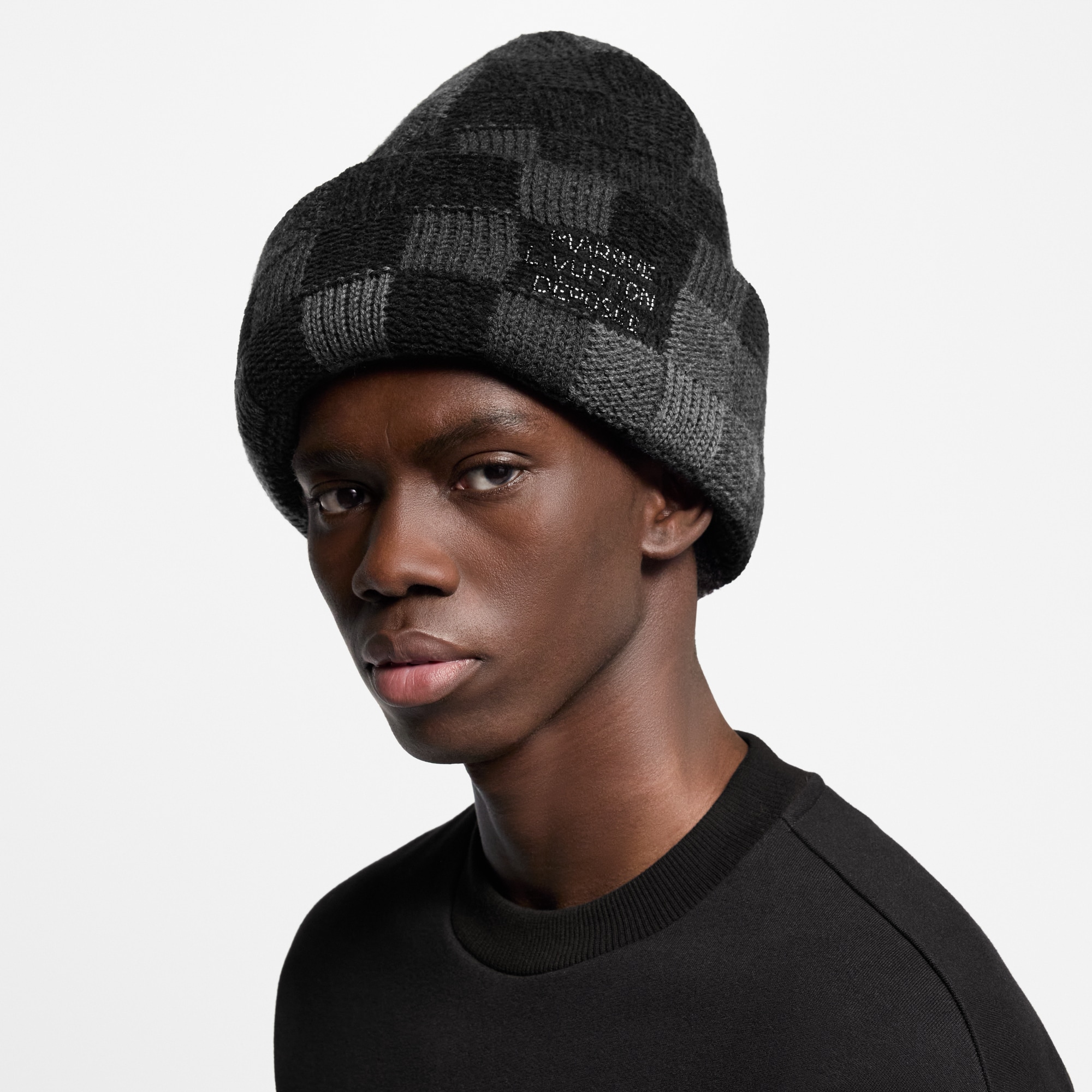 LV Crush Damoflage Beanie - Luxury S00 Black | LOUIS VUITTON